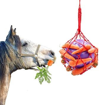 Tirifer Carrot Feeder Ball Toy for Horse, Goat, Sheep - Stress Relief, Stable & Paddock