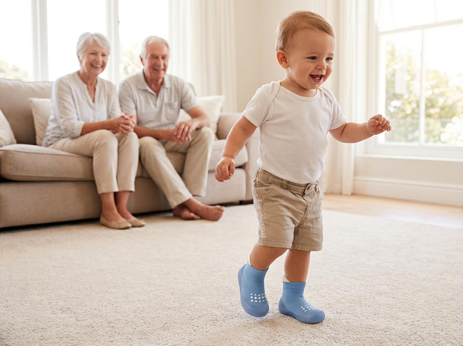 Baby Sock Shoes Toddler Walking Shoes Infant Non-Slip Slippers with Soft Rubber Sole Baby Boys Girls Sneakers