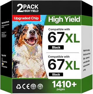 HP 잉크 67용 67XL 블랙 잉크 카트리지 HP 67XL 블랙 잉크 카트리지 호환 HP DeskJet 2855e 4255e 2827e 4227e 2755e 2700e 2700e 2700e 2852e 4155e Envy 6055e 6452e 6455e