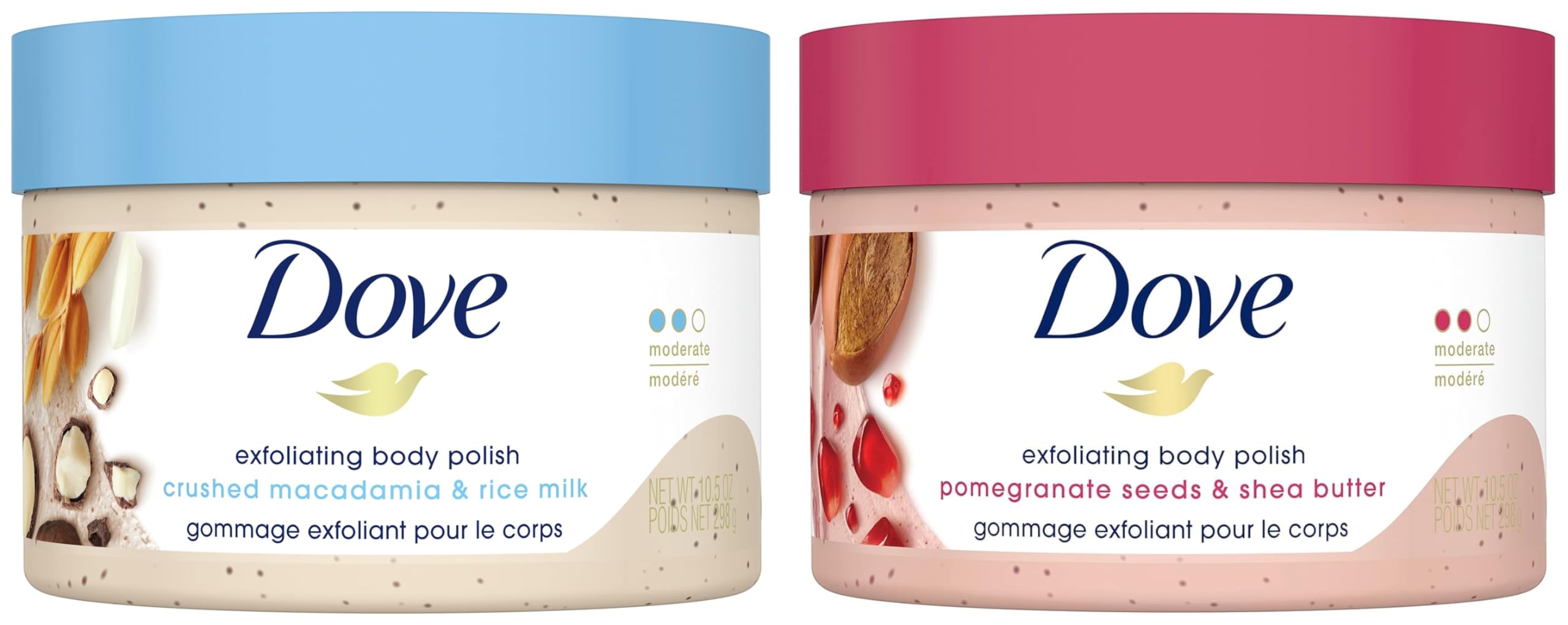 Dove Exfoliating Body Polish| Body Scrub |Deeply Nourishing Crushed Macadamia and Rice Milk |Moisturises & Brightens Skin | Sulphate Free|298gm & Dove Body Polish Exfoliating Scrub, 298gm-image-15