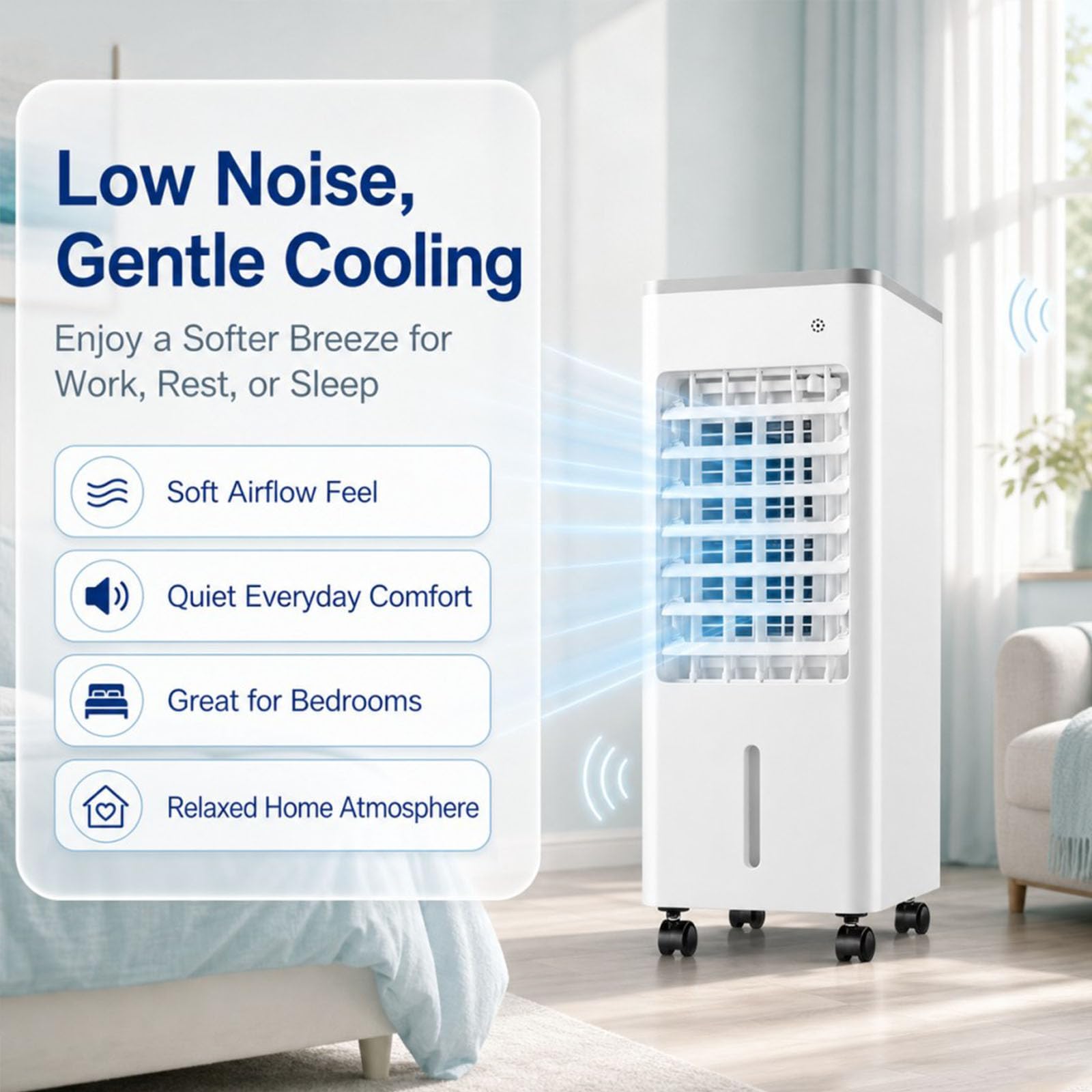 Refrigeratore privato Portatile con Telecomando, 6L Dual Tank & Ice Pac, Ventilatore a 3 velocità, Aria condizionata silenziosa per L'Ufficio della Camera da Letto Home