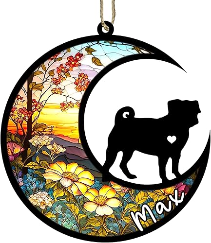 Miniatura 114 de Memorial personalizado para perro, adorno de Navidad de perro pastor alemán con nombre, razas personalizadas, atrapasador de luz para pérdida