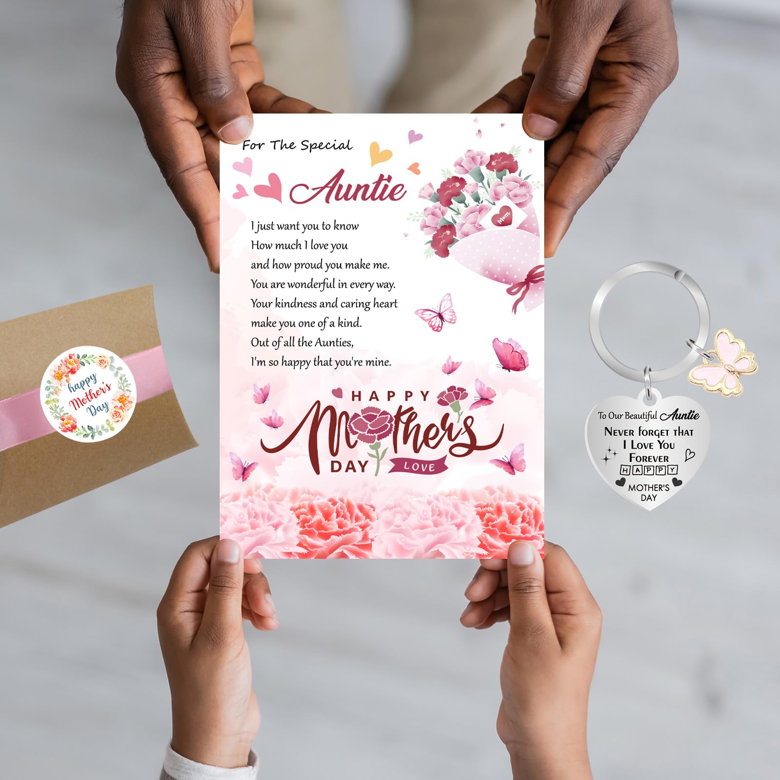 Mothers Day Card for Auntie Mothers Day Auntie Gifts, Auntie Mothers Day Card with Envelope - Image 4