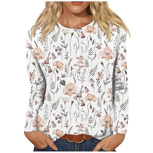 Vintage Tees for Women Women's Fashion Casual Round Neck Long