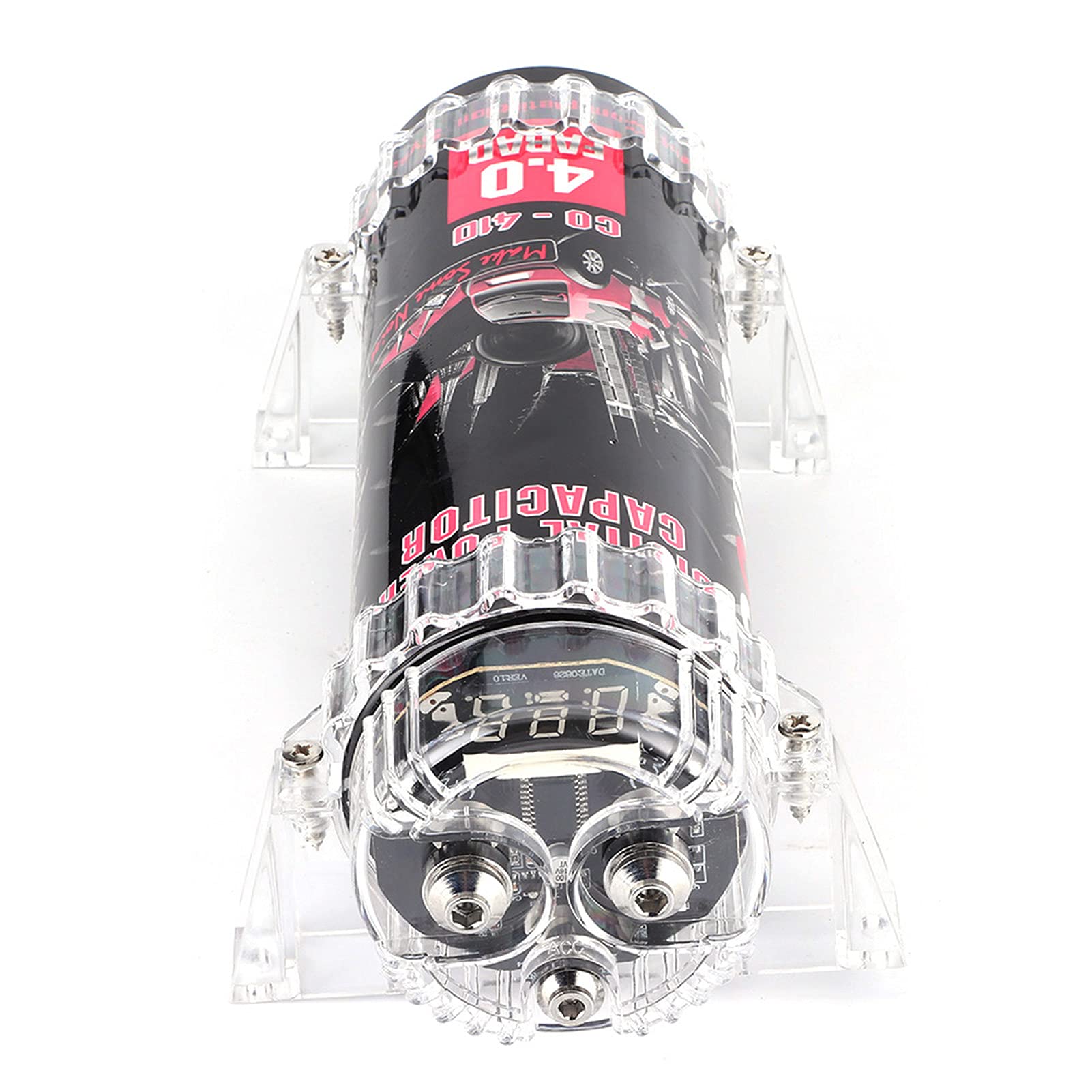 Generic Kondensator Mocy 4 do Samochodowego Wzmacniacza Audio z Wyświetlaczem LED do SystemóW o Mocy 2000 W, materiał ze Stopu Aluminium