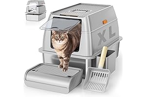 XL Stainless Steel Cat Litter Box: The Ultimate Comfort and Hygiene Solution...