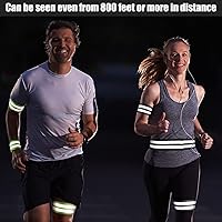 Vista 5 de 16 Pieces Reflective Bands Reflector Bands for Wrist, Arm, Ankle, Leg, High Visibility Reflective Gear Safety Reflector Tape Straps for Night Green