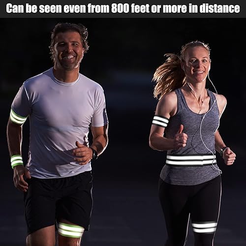 Miniatura 5 de 16 bandas reflectantes para muñeca, brazo, tobillo, pierna, equipo reflectante de alta visibilidad, correas de cinta reflectante de seguridad para