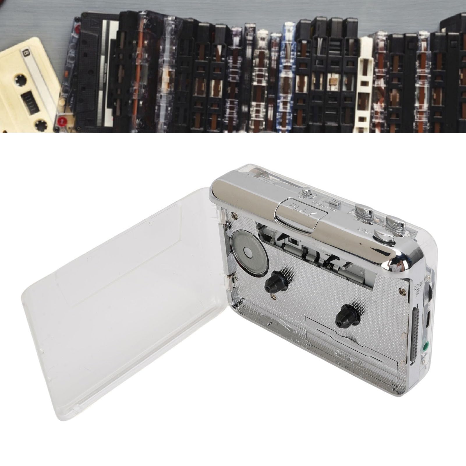 Topiky Cassetta Cassette Cassette su MP3 Converter, USB Cassette Tape Player Cattura Musica Audio MP3, Auto Reverse e Clear Stereo Cassette Tape Player, Audio Cassette a Digital