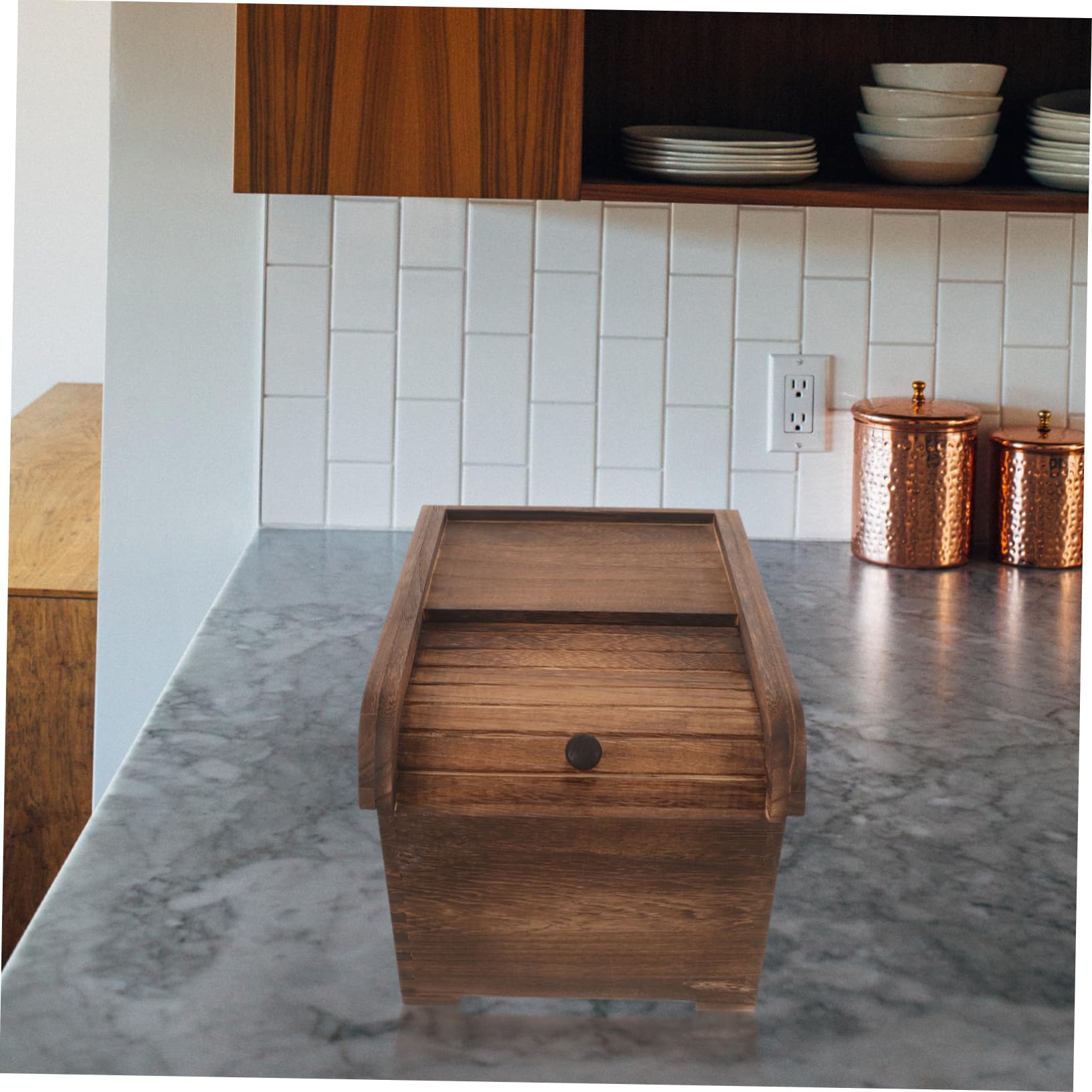 Cabilock Contenedor Multiusos Para Almacenar Alimentos Caja De Arroz De Madera Organizador De Cocina Balde Tapa Almacenamiento De Alimentos