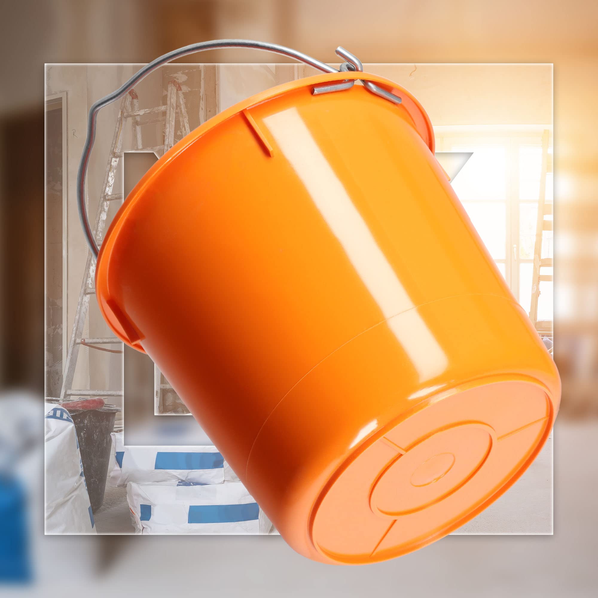 KADAX Baueimer 12L, 3er Set, Kunststoff Eimer mit Metallbügel, Mörteleimer