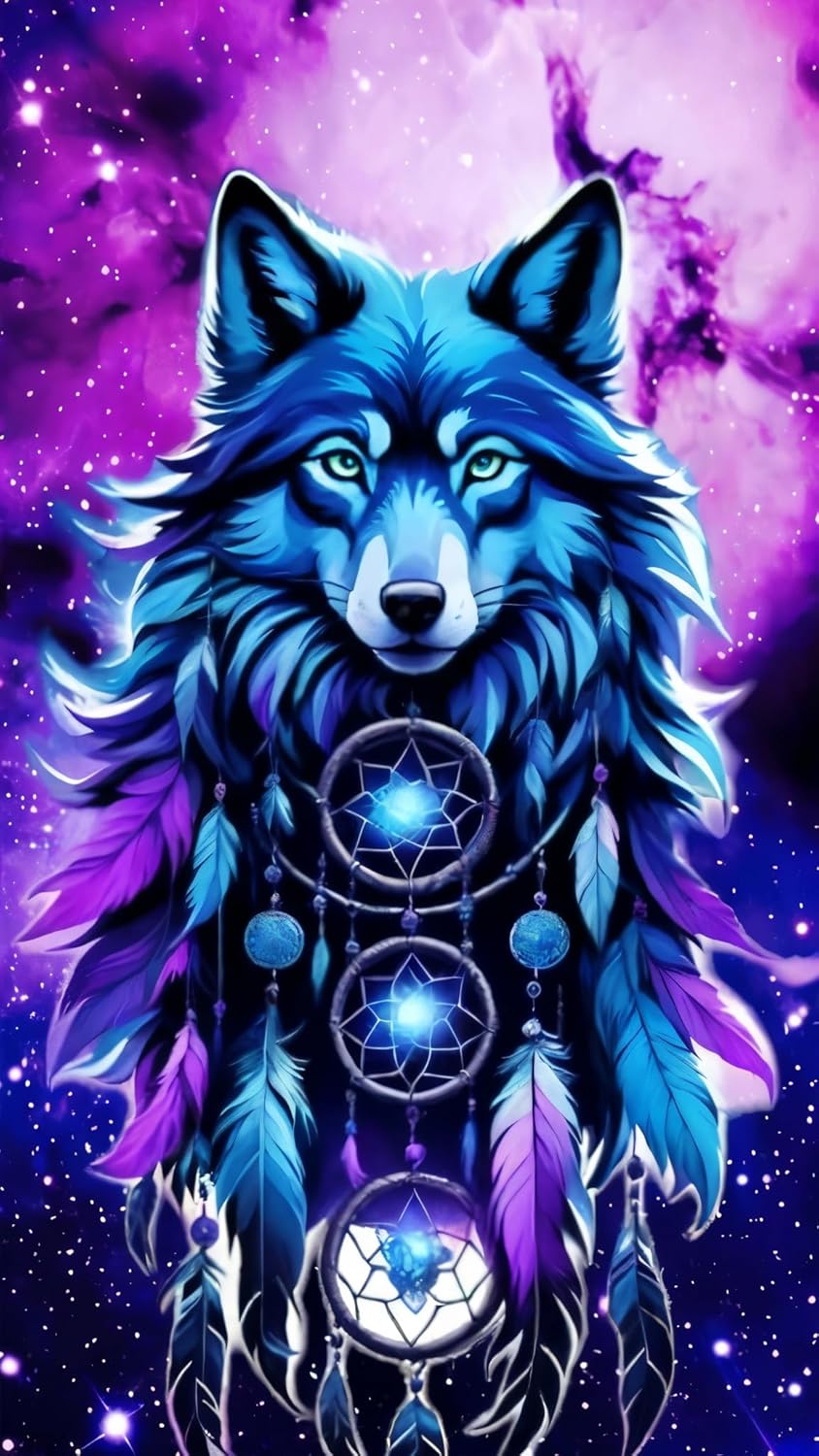 ARTGOTO Extra Large Diamond Art Painting Kits for Adults,23.6x41.3 inches/60x105 cm Wolf B DIY Full Round Drill Diamond Dots,Extra Large Size for Home Wall Decor Gifts
