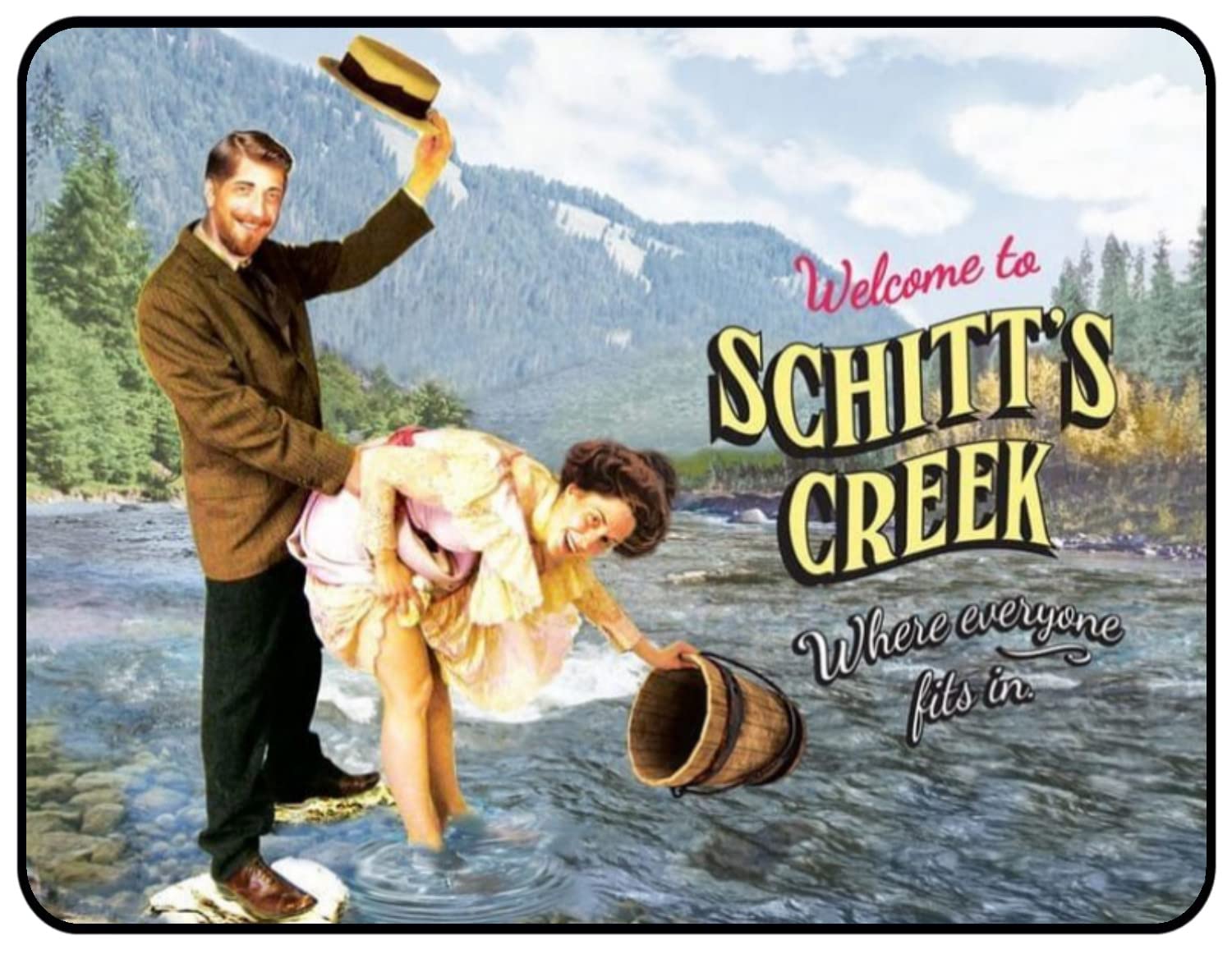 Tin Sign Vintage Retro Man Cave Bar Pub Shed Novelty Gift Aluminium Metal Tin Wall Décor Sign - Welcome Schitts Creek Tv Show Town inspired