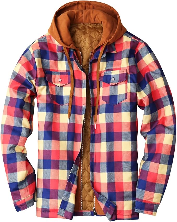 Men's Work Shirt Lined Checked Shirt 