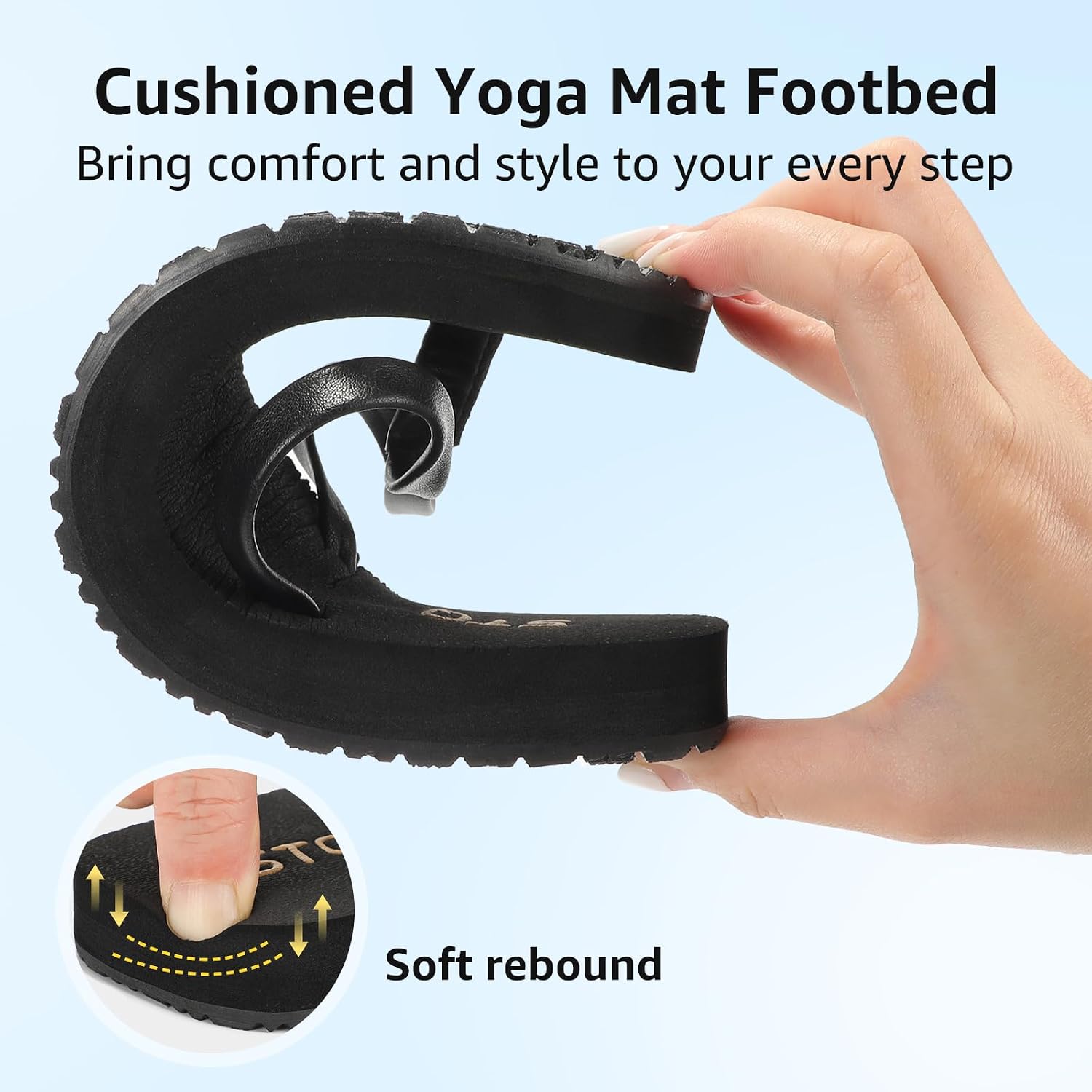 STQ Women‘s Flip-flop Non Slip Comfortable Yoga-Mat Thong Sandals for Outdoor image 5