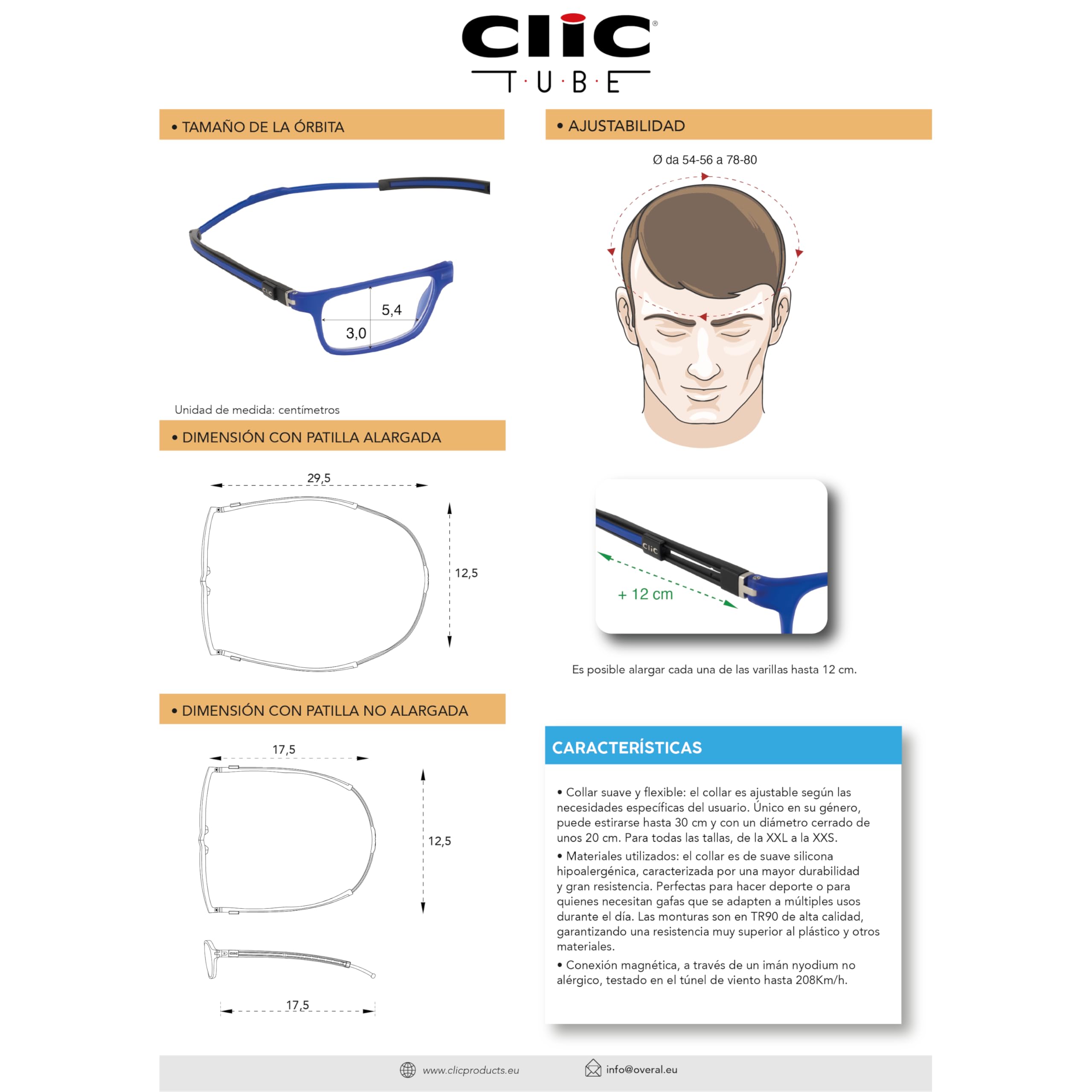Clic Eyewear - Tube Executive - Gafas de lectura con imán flexibles - Gafas de lectura hombre/mujer - Made in Italy