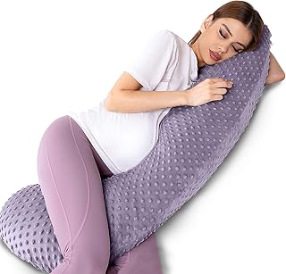 Treeking-Pregnancy Pillows for Sleeping, J-Shaped Pillow for Pregnant Women Sleeping on The Side, The Outer Cover is a Bean-Like Pregnancy Pillow