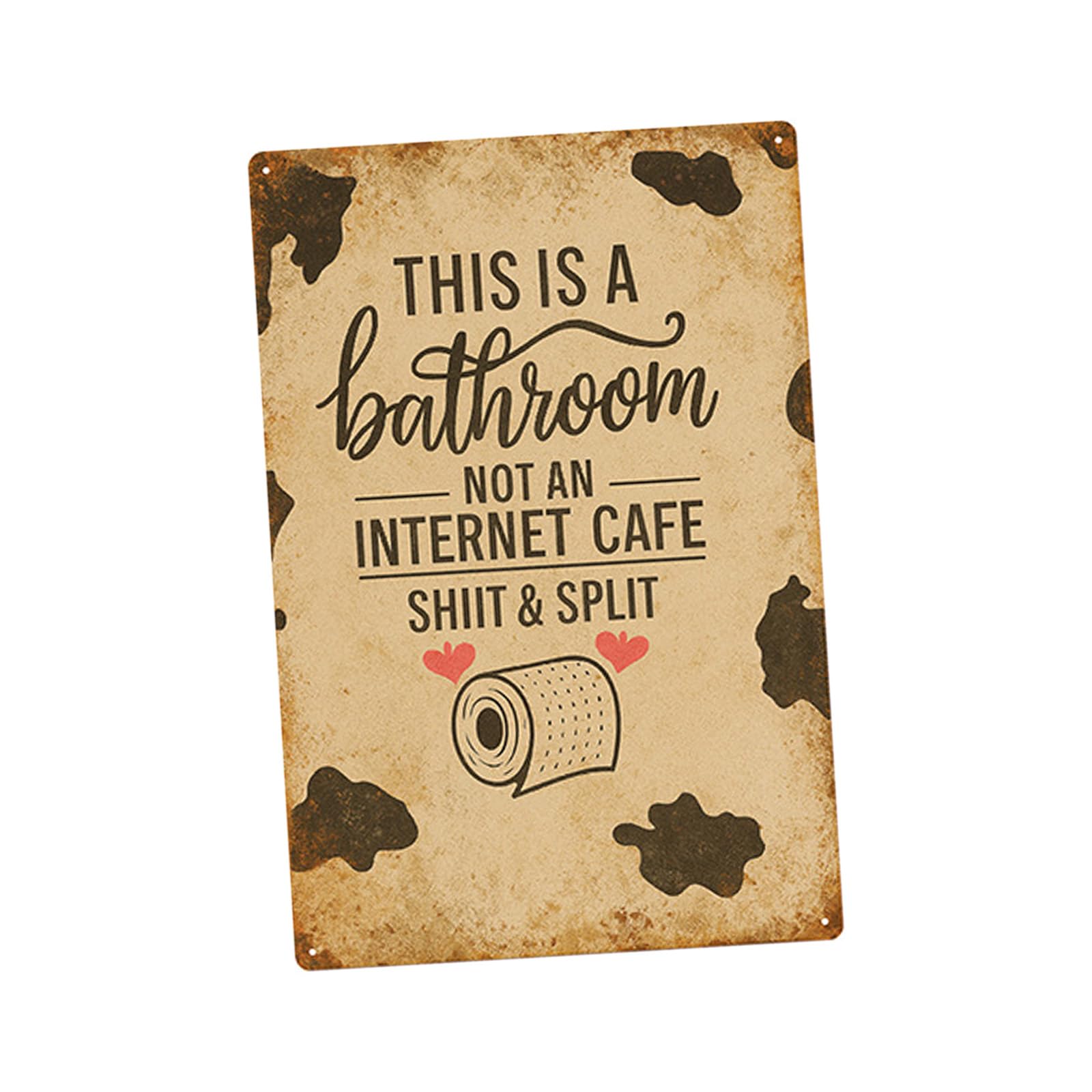 Antique Metal Tin Sign This Is a Bathroom Not a Internet Cafes & Split Wall Art Decors for Home Washroom Plaques Bathroom Decors Sign