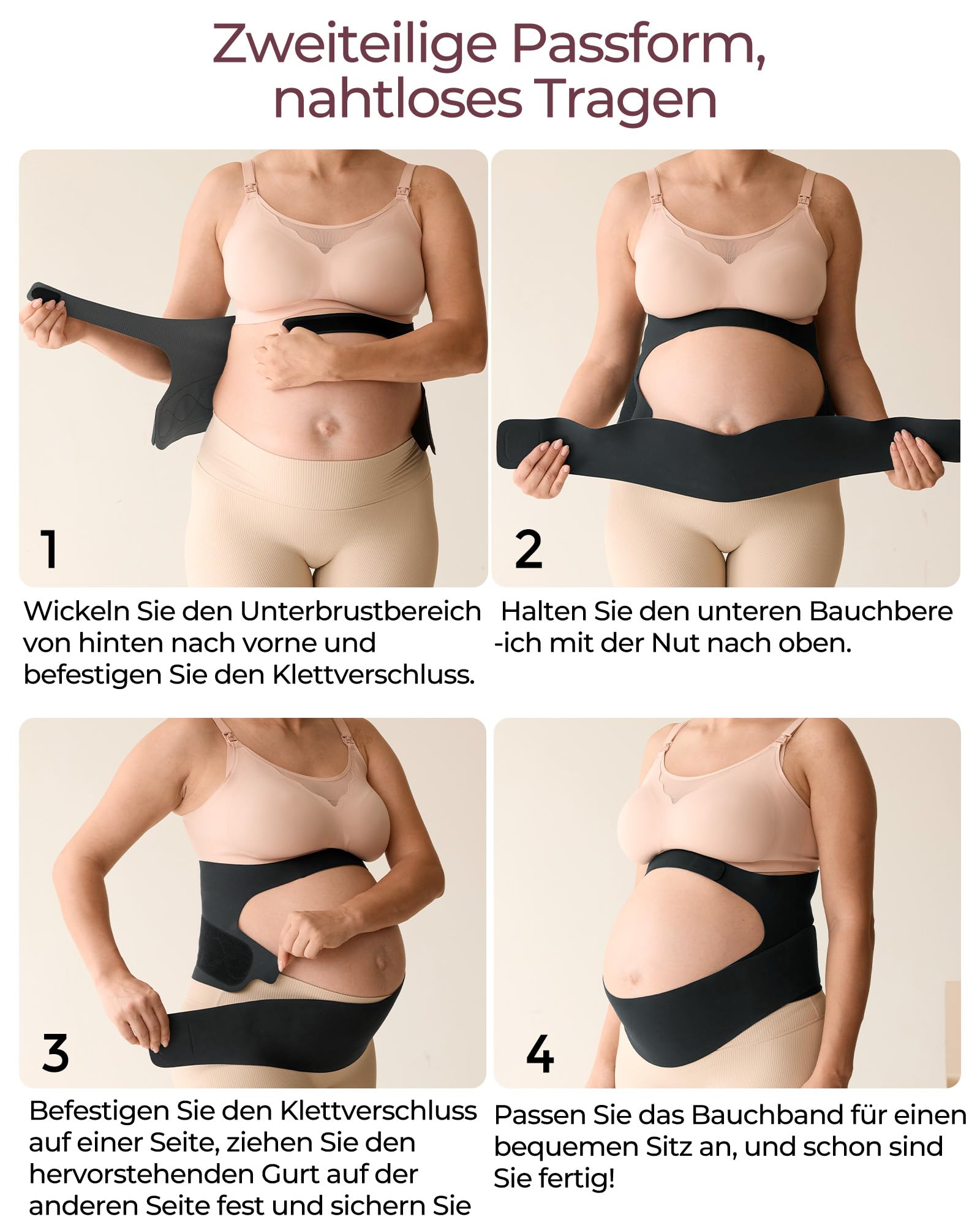 Momcozy Bauchgurt Schwangerschaft, CozySupport Ergonest Bauchband Schwangerschaft, unsichtbarer & atmungsaktiv Schwangerschaftsgürtel für Rücken, Bauch und Taille