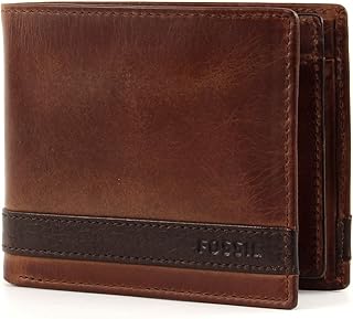 Fossil - Plegable de cuero Quinn para hombre de 11,43 cm de largo x 2,54 cm de ancho x 9,525 cm de alto