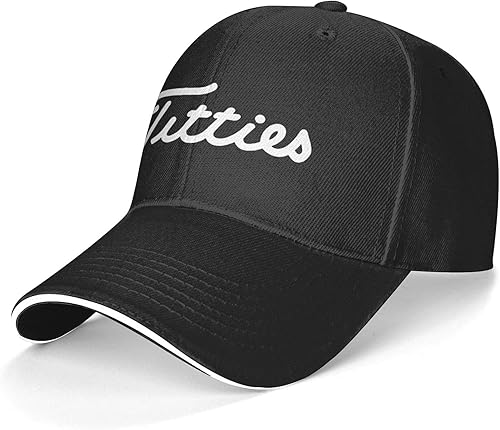 Titties - Gorra de béisbol de golf unisex para hombre y mujer, ajustable, Negro -