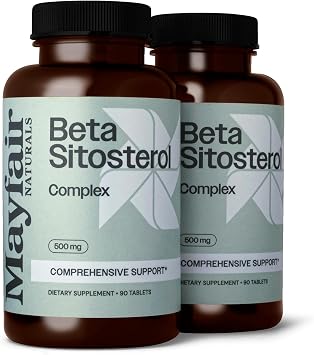 Beta Sitosterol Complex 2 Pack, 500mg, Plant Sourced, 90 Tablets Each 180 Total, Comprehensive Support Supplement