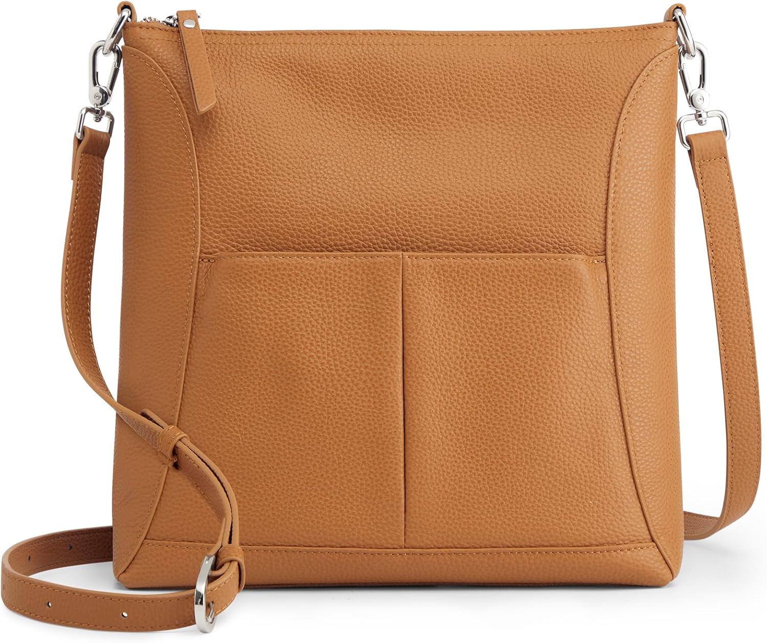 S-ZONE Leather Crossbody Bags for Women RFID Blocking Travel Purse Designer Shoulder Handbags Adjustable Strap