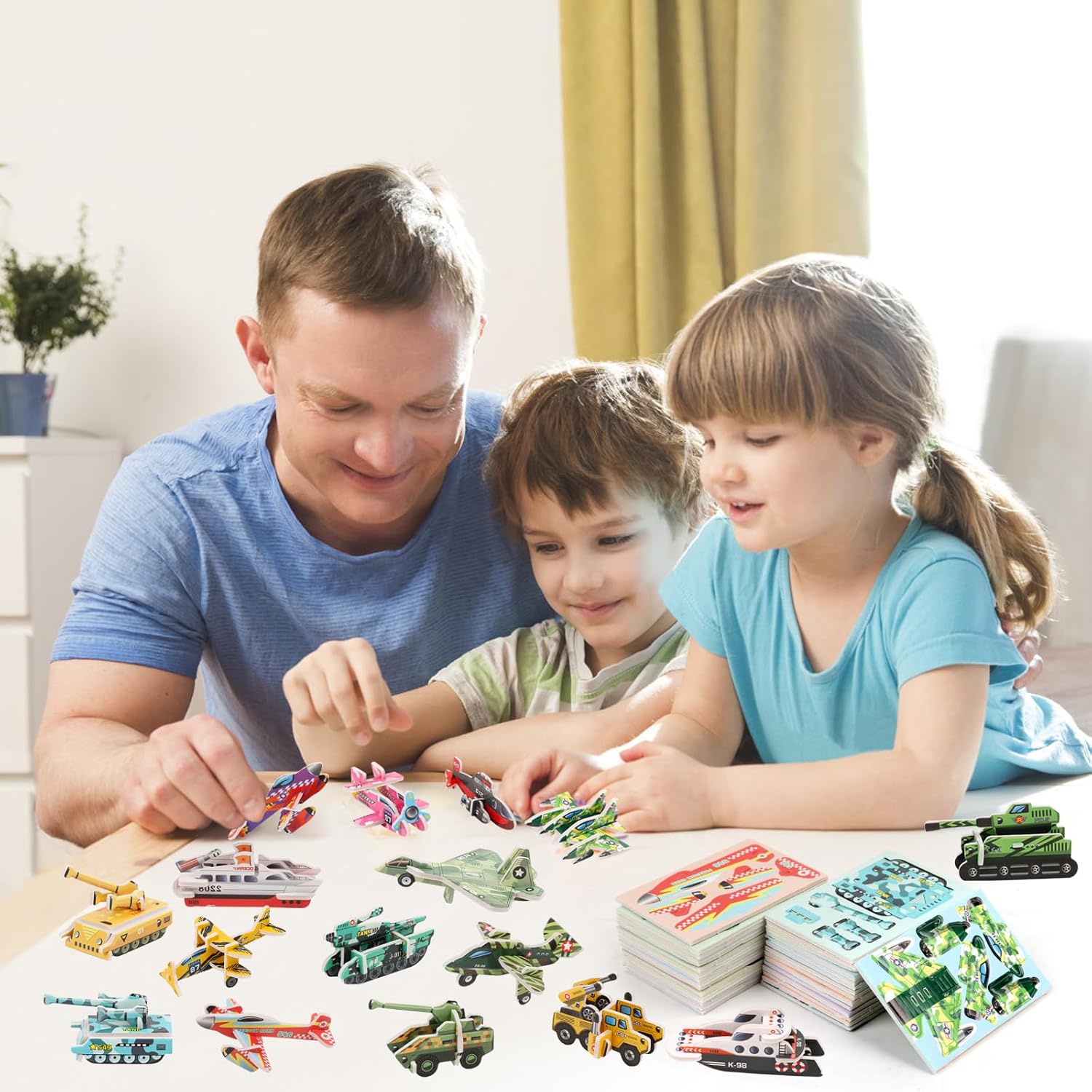 FOIMAS 3D Puzzles for Kids,30 Pack Educational Aircraft Puzzle Tank Plane Rocket Puzzles for Kids Classroom Prize Gifts Party Favor Supply