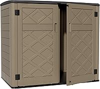 Vista 1 de ZZM Large Outdoor Storage Shed, 48 Cu Ft Resin Versatile Storage Cabinet for Patio Accessories, Trash Cans & Garden Tools, Durable Horizontal
