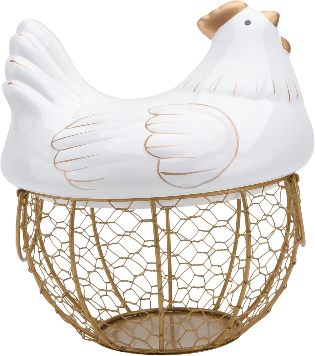 Alipis 1pc Iron Art Storage Basket with Chick Lid Cute Organizer for Fruits Vegetables Snacks and Sundries Stylish Metal Design