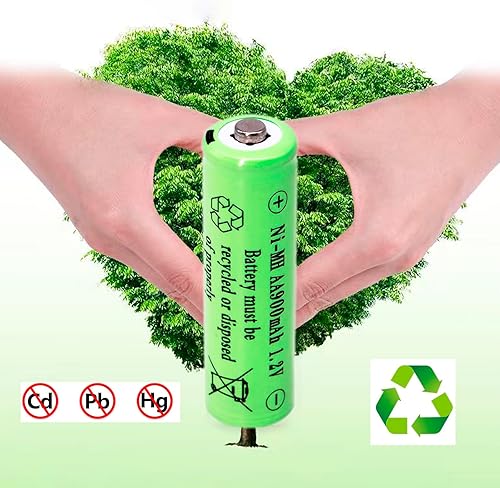 Miniatura 3 de Baterías recargables NiMH AA de 900 mAh de 1.2 V, paquete de 12 baterías recargables dobles A para luces solares, luces de cadena de luces de