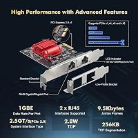 Binardat Gigabit PCIe Hálózati Adapter 2 Port Intel 82575 1000Mbps 4