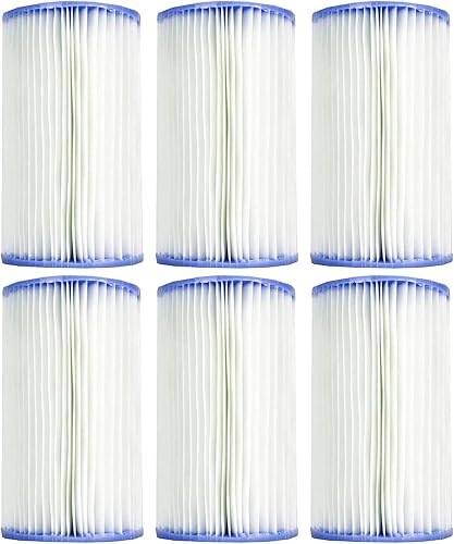 Intex 29005E - Cartucho de bomba de filtro de material Dacron de repuesto para piscina tipo B (6 unidades)