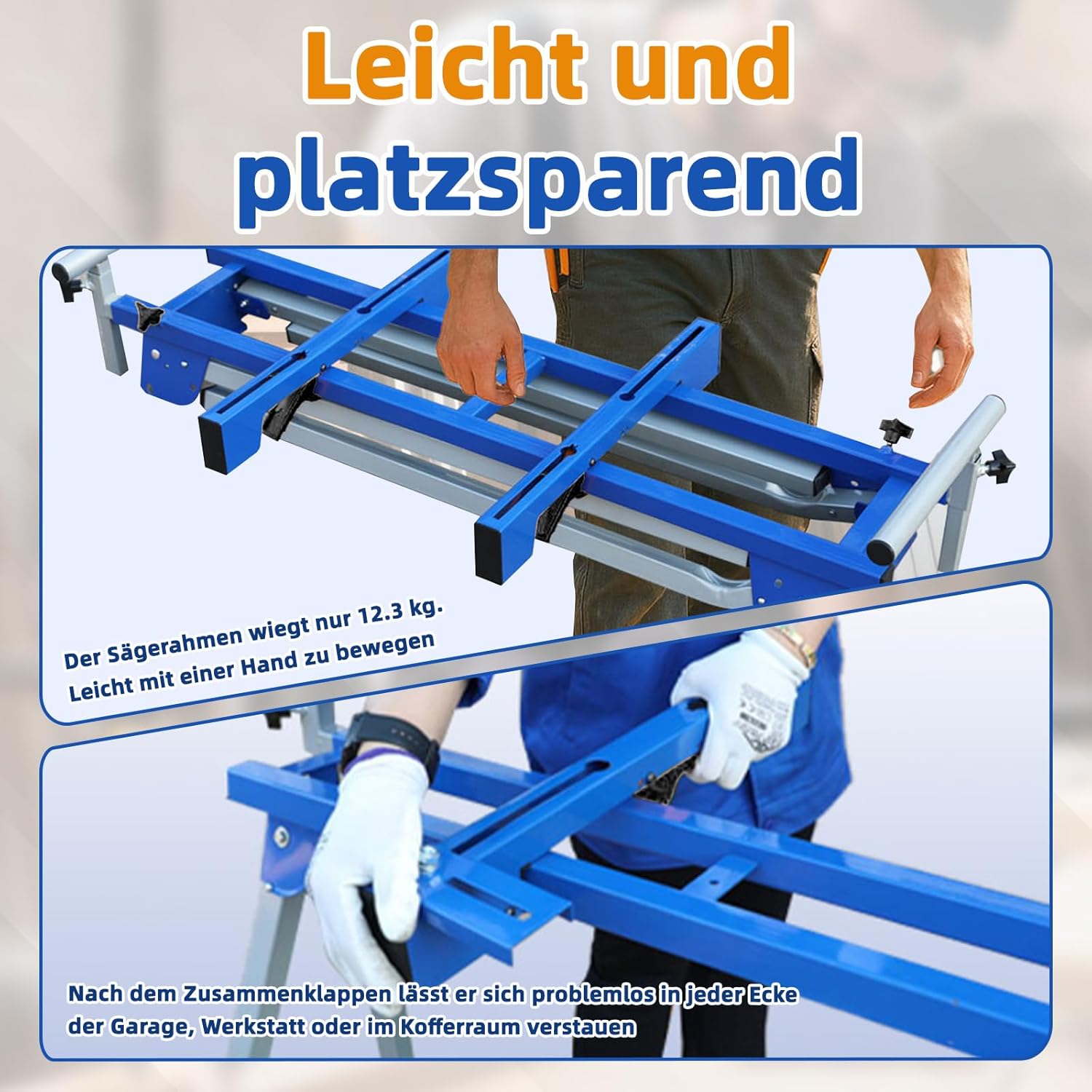 SOONTOOLS Miter Saw Stand, 440 Lbs Max Load Capacity Universal Light Weight Portable, with Quick Release Tool Mounting Brackets, Fits Most Table Saws