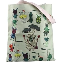 ZJXHPO Gamer Tote Bag Korok Plant Reusable Grocery Shopping Bag Korok Dad Handbag Gamer Gift Green Tote