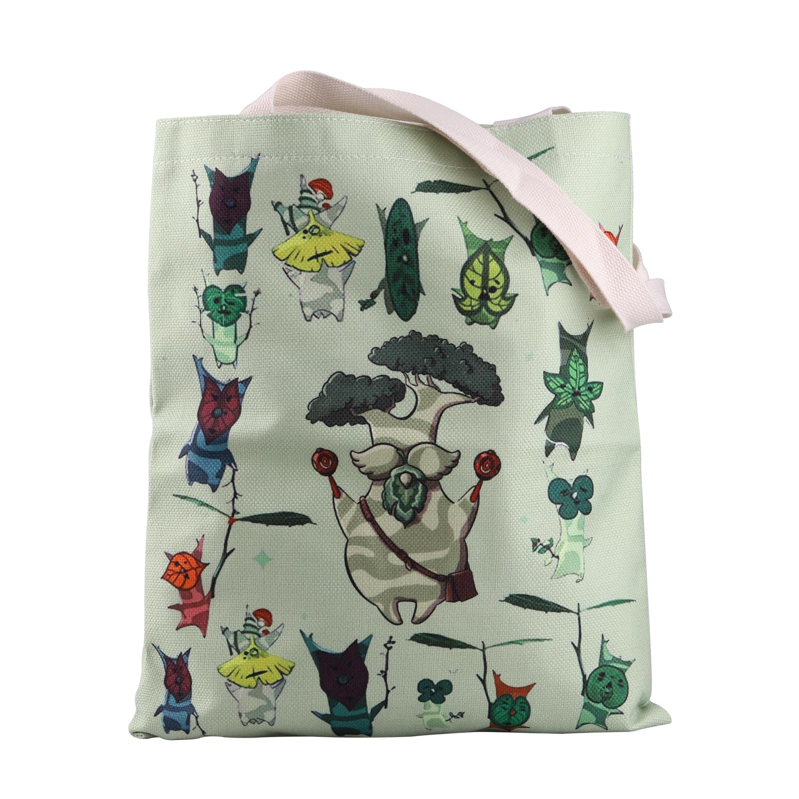 ZJXHPO Gamer Tote Bag Korok Plant Reusable Grocery Shopping Bag Korok Dad Handbag Gamer Gift (Green Tote)