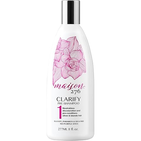 Maison 276 CLARIFY Pre-Shampoo for Silver, Gray & Blonde Hair, Tone-Correcting Pre-Shampoo, NOT a Purple Shampoo, Neutralizes Brassiness, Hair Pre-Conditioner, Sulfate-Free, 1, 8oz Bottle