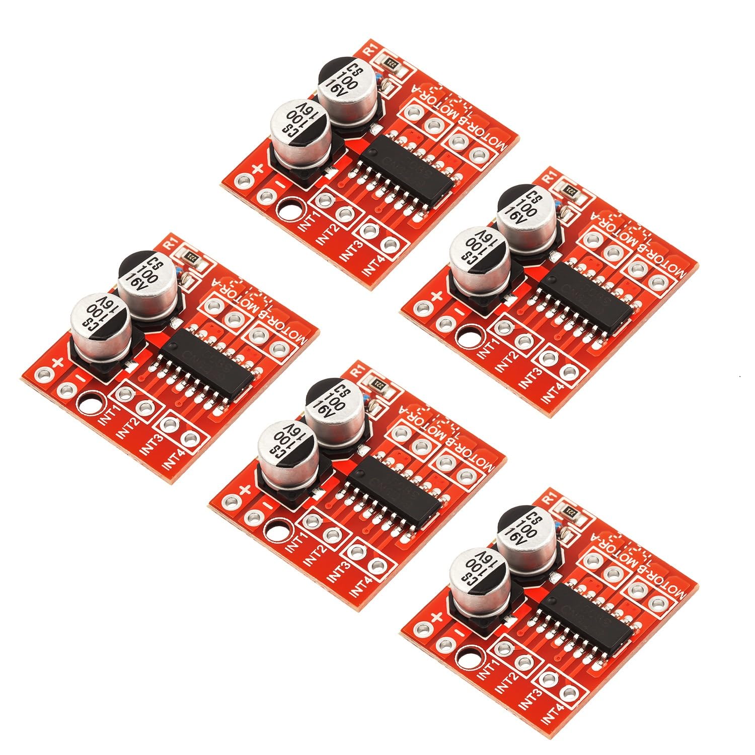 5 adet MX1508 Mini Çift Kanallı 1.5A DC Motor Sürücü Modülü