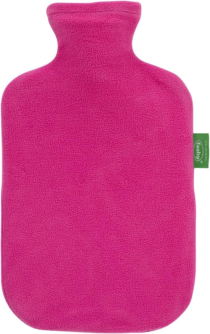 Fashy Hot Water Bottle 2.0 L with 100% Recycled Polyester Fleece Cover, 67405 45