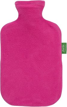 Fashy Hot Water Bottle 2.0 L with 100% Recycled Polyester Fleece Cover, 67405 45