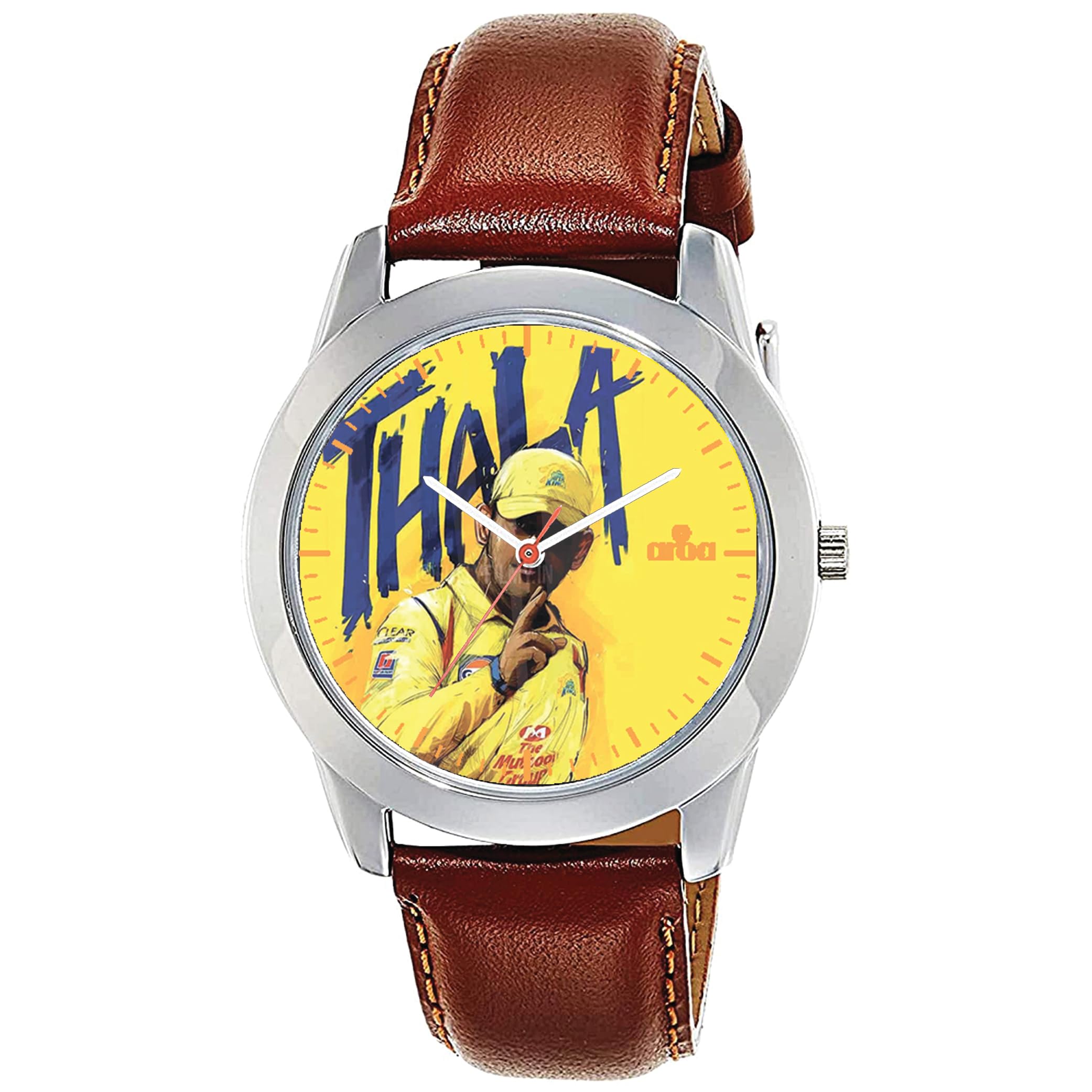 AROA Watch for Men with Thala MS Dhoni Model :728 in Steel Metal Type Brown Strap Analog Watch Yellow Dial for Men Stylish Watch for Boys (B0C7MPNPB3) Amazon Price History, Amazon Price Tracker