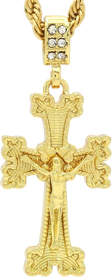 14k Gold Tone Armenian Cross Pendant 
