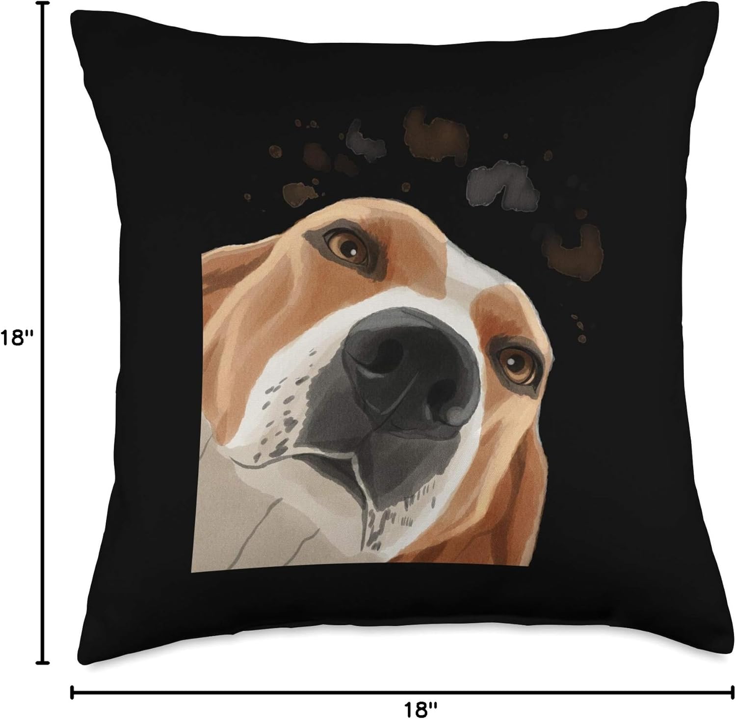 Funny Curious Dog Treeing Walker Coonhound Throw Pillow