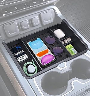 Center Console Organizer Fit for Chevy Chevrolet Silverado/GMC Sierra 2014 2015 2016 2017 2018 2019 1500/2500/3500HD Storage Tray Box Truck Accessories, Full Console w/Bucket Seats Only