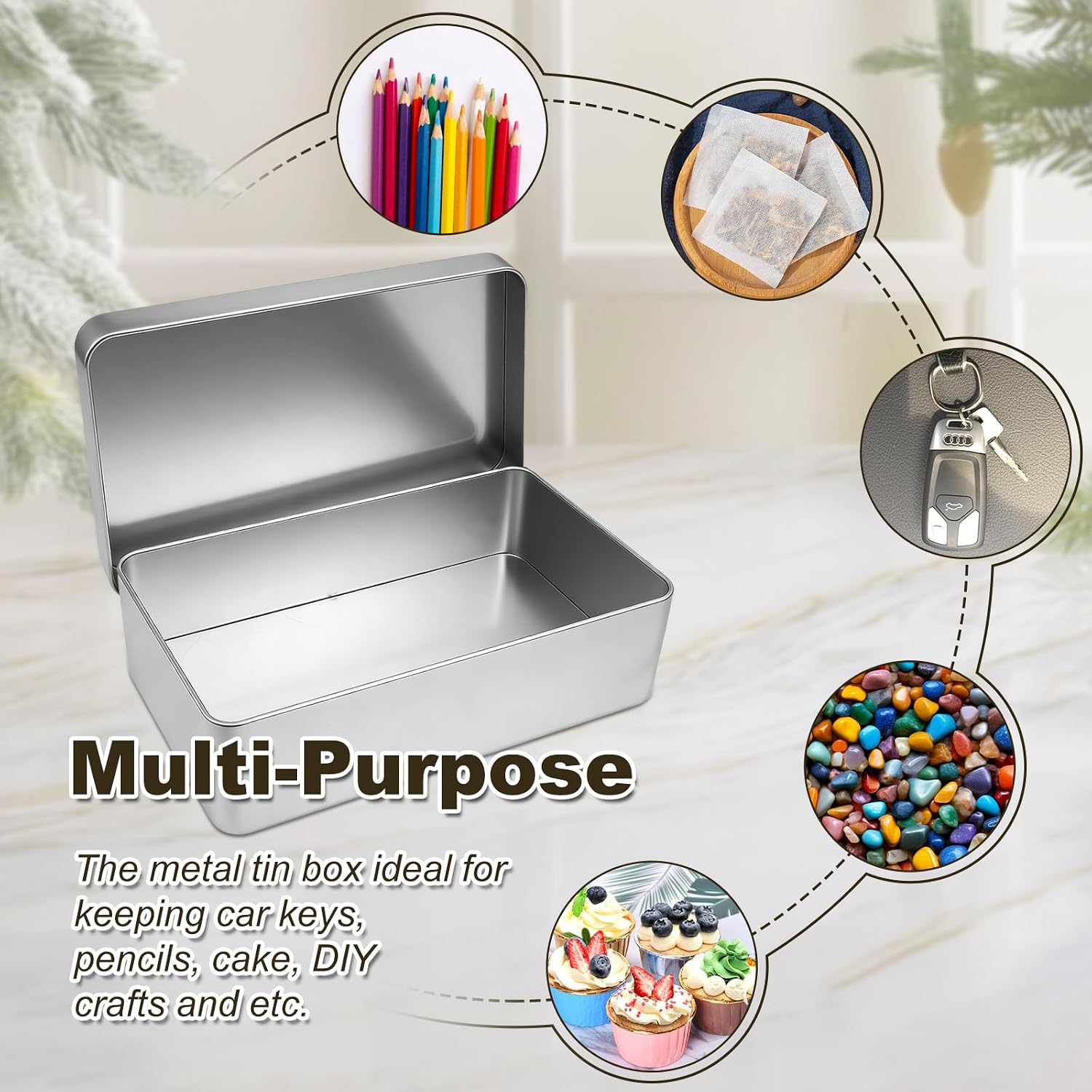 Metal Tin Box, Soldier American Flag Rectangular Tin Container With Lid Christmas Gifting Box for Home Organizer, Cookie, Pencil, Car Keys, 7.1 x 4.3 x 2.2 inch