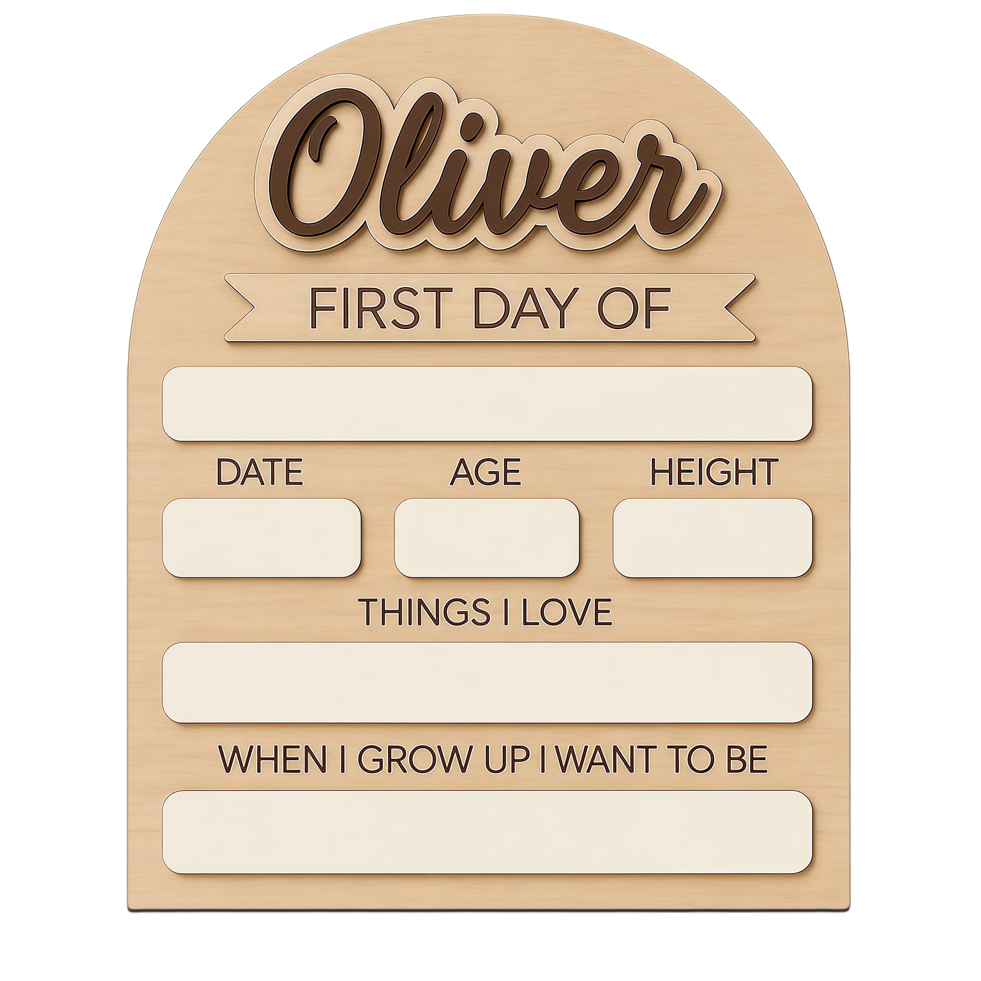 Personalised First Day of School Board with Name, Last Day of School Board, Reusable Back to School Chalkboard 1st for Kindergarten Preschool, Wooden Milestone Keepsake Gifts
