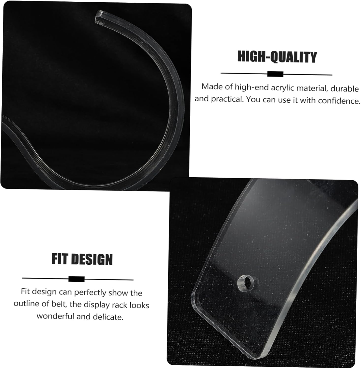 MAGICLULU 6pcs Acrylic Belt Display Stands for Supermarkets Belt Racks Home Organizer for Clothing Stores Highlight Merchandise Effectively