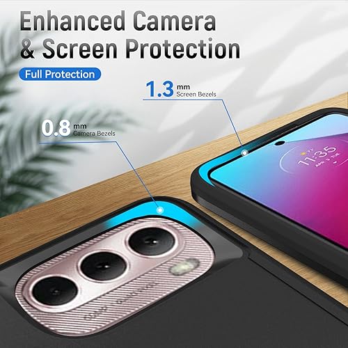 Miniatura 4 de YmhxcY Funda para Moto G Stylus 4G 2022 con soporte y 2 protectores de pantalla a prueba de explosiones + 2 protectores de lente, grado militar a