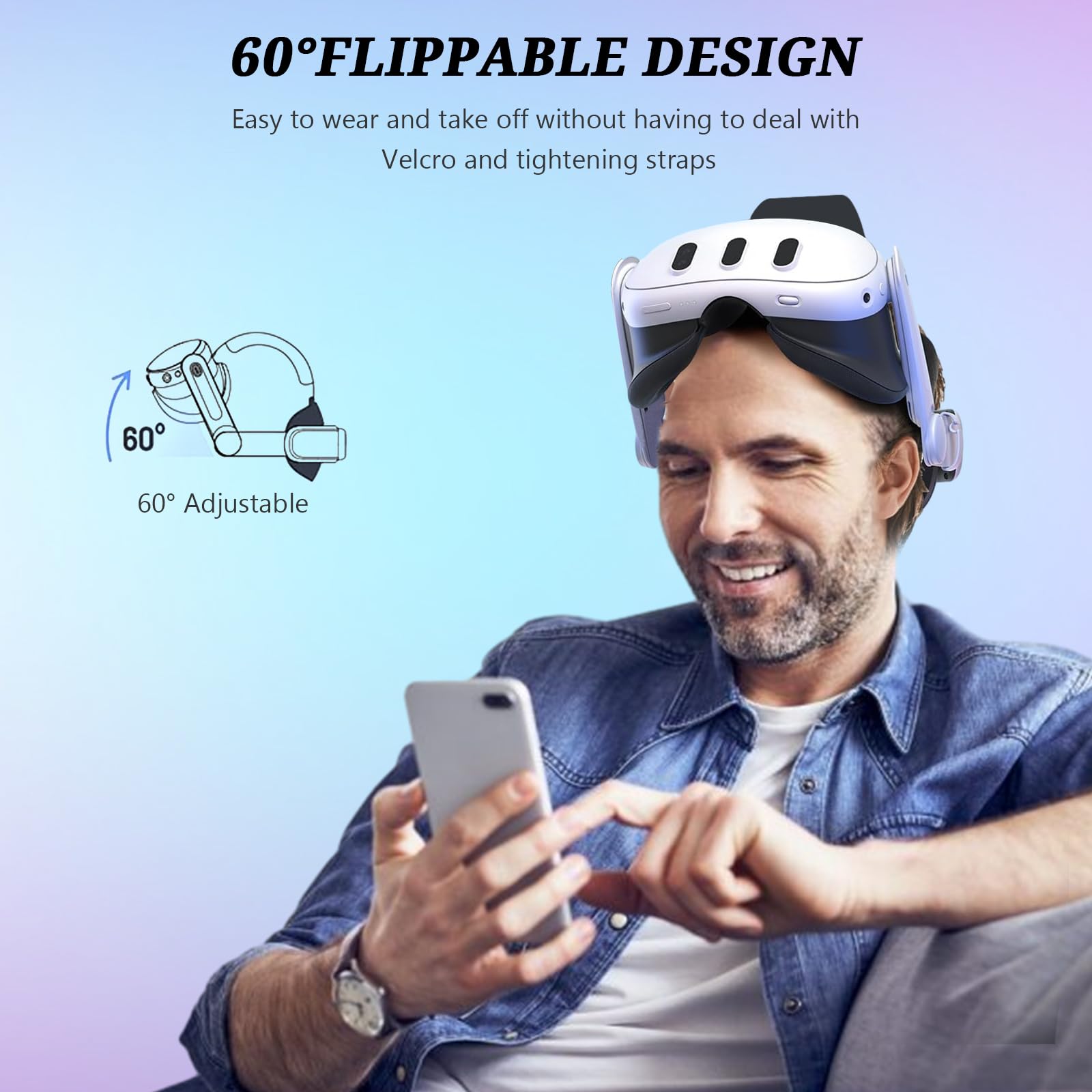 ARCELI Sangle de tête Compatible avec Quest 3, Remplacement de la Sangle Elite avec Batterie 6000mAh, Bouton de déverrouillage en Un clic et Affichage numérique, VR Accessoire