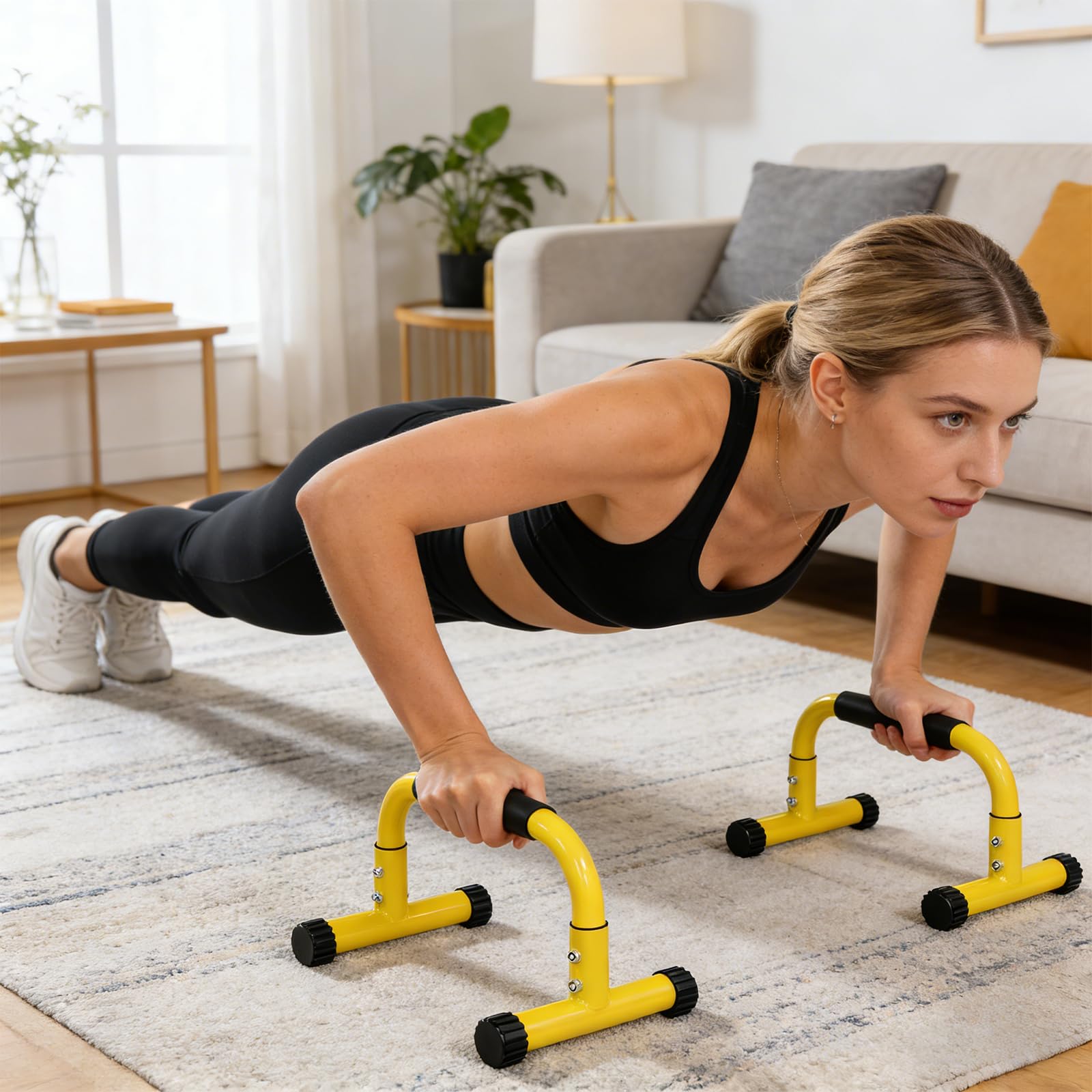 2 soportes de entrenamiento de acero resistentes para un agarre ancho y base ajustable portátil